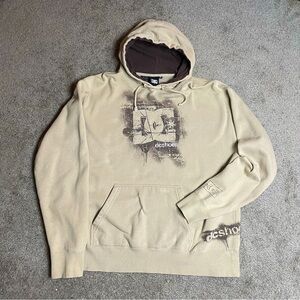 DC skate women’s brown beige tan neutral hooded sweatshirt graphic logo vintage